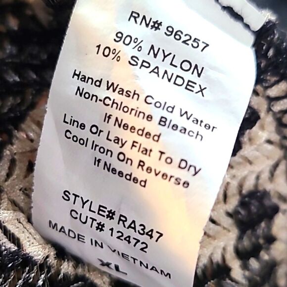 PerSeption Concept Beige & Black Print Waterfall Cardigan, Size XL - Picture 10 of 10